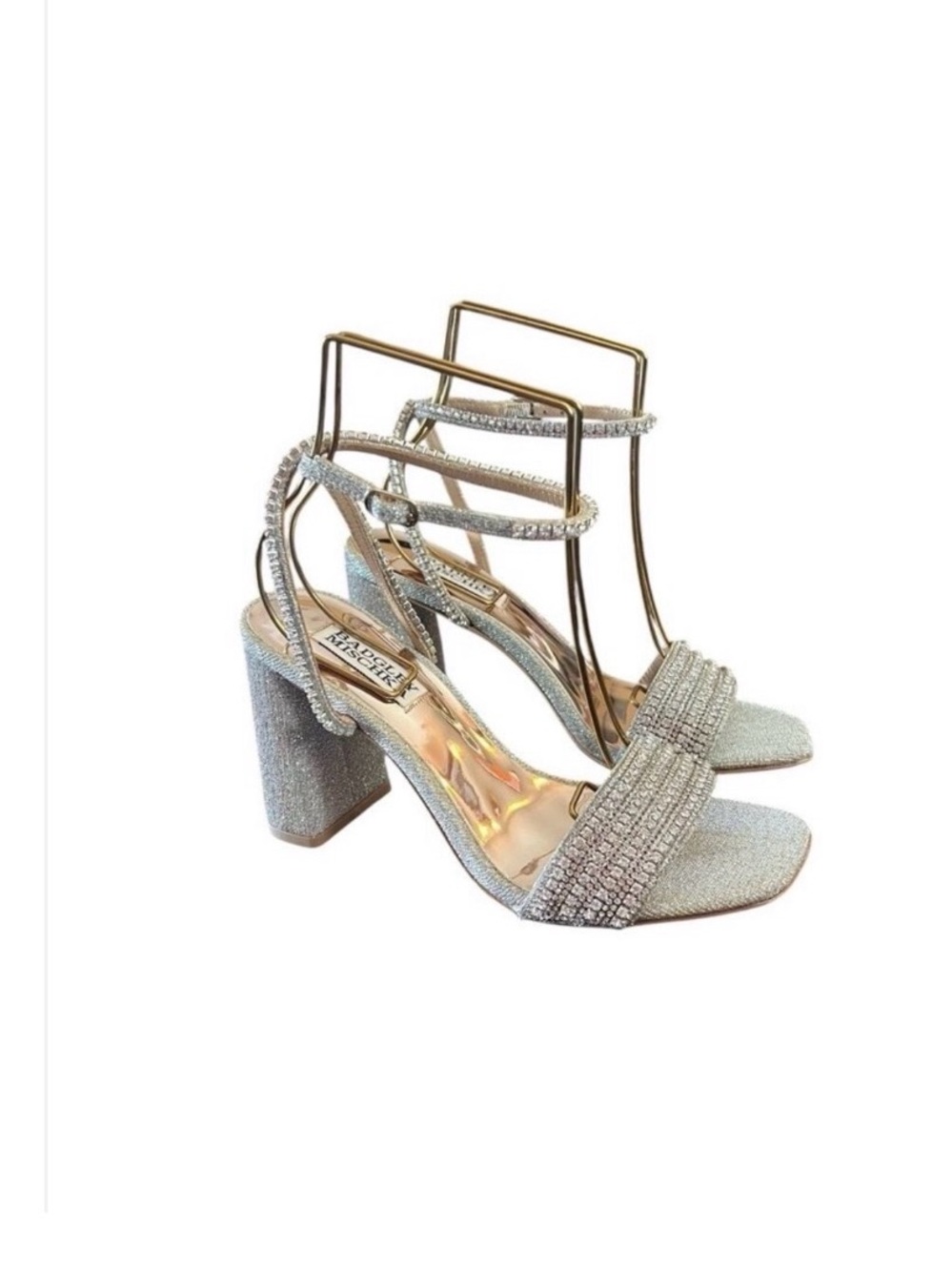 Badgley Mischka Becca Jeweled Dressy Block Heel Sandals NEW Size 6.5